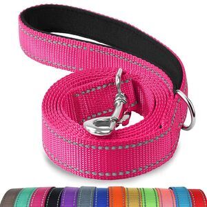 Dog Leash, 6 FT Double-Sided Reflective, Padded Handle Nylon Heavy Duty
